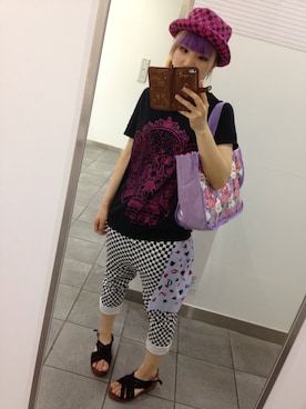 「お気に入りコーデ」｜「アイテム（帽子）」を使った、きむらっこさん（レディース・152cm）の夏コーディネート