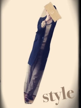 「#チェック」｜「アイテム（ステンカラーコート）」を使った、maiさん（レディース・164cm）の冬コーディネート