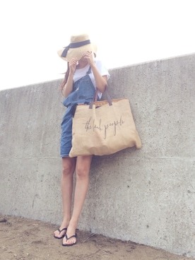 「OLD NAVY（オールドネイビー）のアイテム（オールインワン・サロペット）」を使った、amiさん（レディース・163cm）の夏コーディネート