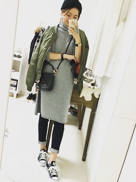 「Marc by Marc Jacobs（マークバイマークジェイコブス）のアイテム（バッグ）」を使った、amiさん（レディース・163cm）の冬コーディネート