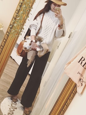 「SLOBE IENA（スローブイエナ）のアイテム（パンプス）」を使った、amiさん（レディース・163cm）の冬コーディネート