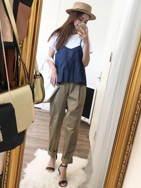「NANO universe（ナノユニバース）のアイテム（サンダル）」を使った、amiさん（レディース・163cm）の春コーディネート
