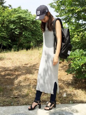 「SEVENDAYS=SUNDAY（セブンデイズサンデイ）のアイテム（帽子）」を使った、amiさん（レディース・163cm）の夏コーディネート