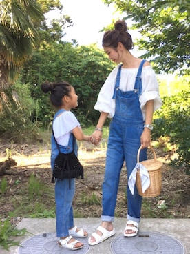 「BAYFLOW（ベイフロー）のアイテム（オールインワン・サロペット）」を使った、amiさん（レディース・163cm）の夏コーディネート