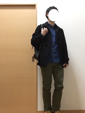 「JOURNAL STANDARD（ジャーナルスタンダード）のアイテム（ピーコート）」を使った、ユウさん（メンズ・171cm）の冬コーディネート