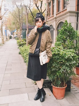 「Supreme.La.La.（シュープリームララ）のアイテム（帽子）」を使った、setsukiさん（レディース・168cm）の秋コーディネート