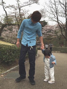 「BEN DAVIS（ベンデイビス）のアイテム（パンツ）」を使った、しーさん（キッズ・80cm）の春コーディネート