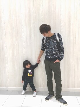 「ベンデイビス」｜「アイテム（スウェット）」を使った、しーさん（キッズ・80cm）の秋コーディネート