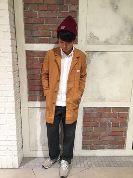 「アイテム（ステンカラーコート）」を使った、shingoさん（メンズ・175cm・10代）の冬コーディネート
