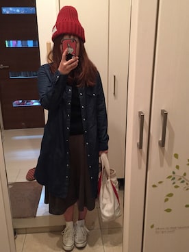 「アイテム（シャツワンピース）」を使った、みっちゃむさん（レディース・154cm・20代）の秋コーディネート