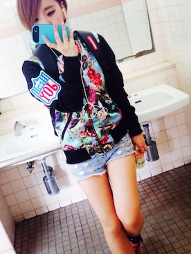 「JOYRICH」｜「アイテム（ブルゾン）」を使った、Haruka    komadaさん（レディース・159cm）の春コーディネート