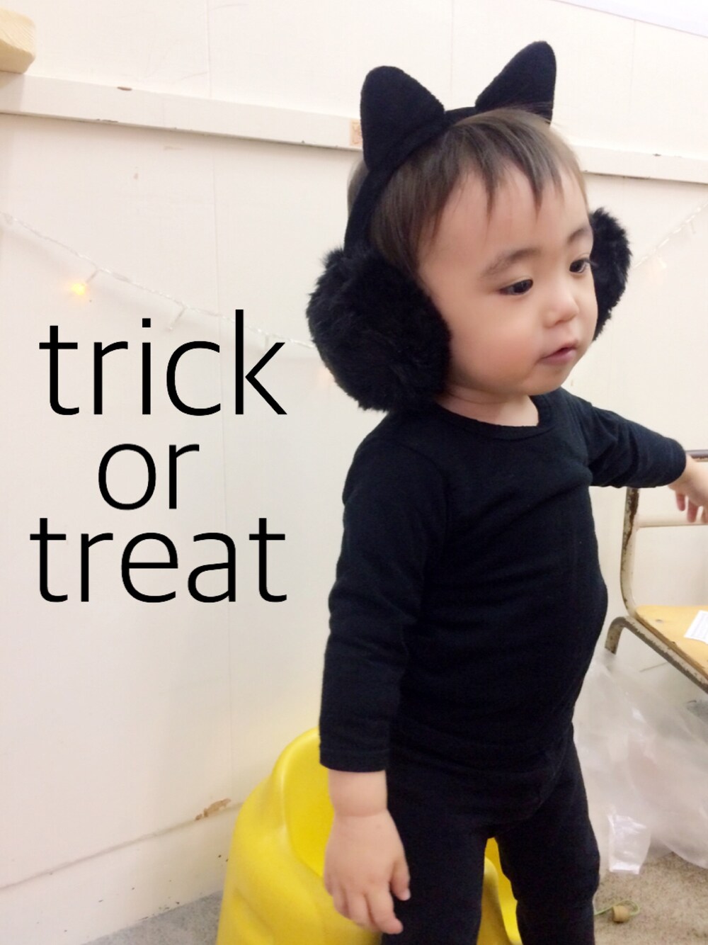 「ハロウィンコーデ、HALLOWEEN2016、2歳、男の子コーデ、キッズコーデ」｜「尻尾もあるよ♡のアイテム（その他、ブラック系）」を使った、yuuu_iiiさん（キッズ・80cm）の秋コーディネートの1枚目の写真