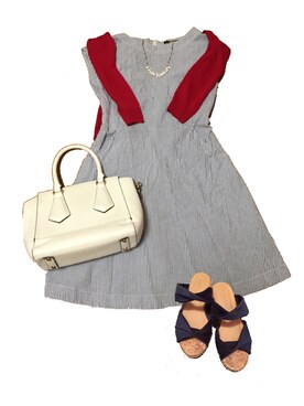 「bye bye（バイバイ）のアイテム（バッグ）」を使った、佐々木さきさん（レディース・170cm）の夏コーディネート