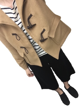 「VIS（ビス）のアイテム（ダッフルコート）」を使った、佐々木さきさん（レディース・170cm）の秋コーディネート