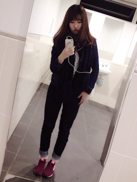 「Te chichi（テチチ）のアイテム（デニムジャケット）」を使った、NAHOさん（レディース・154cm）の春コーディネート