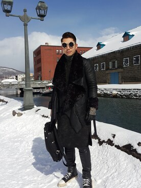 ムートンコートを使った 北海道 のメンズ人気ファッションコーディネート Wear