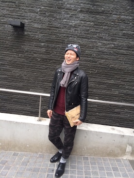 「GOTHAM（ゴッサム）のアイテム（パンツ）」を使った、KakkuChanさん（メンズ・172cm）の冬コーディネート