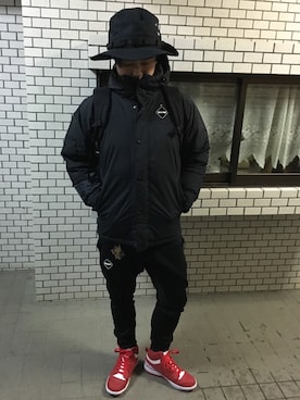 「fragment design（フラグメントデザイン）のアイテム（帽子）」を使った、Sunaoさん（メンズ・171cm）の冬コーディネート
