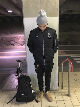 「F.C.R.B.（エフシーアールビー）のアイテム（ブルゾン）」を使った、Sunaoさん（メンズ・171cm）の秋コーディネート