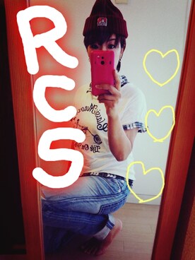 「Rodeo Crowns（ロデオクラウンズ）のTシャツ（Tシャツ/カットソー、ホワイト系）」を使った、yumi★さん（レディース・157cm）の秋コーディネート