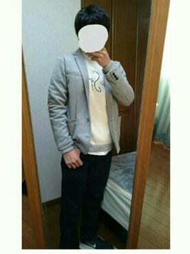 「Right-on（ライトオン）のアイテム（テーラードジャケット）」を使った、Itsukoさん（メンズ・163cm）の冬コーディネート