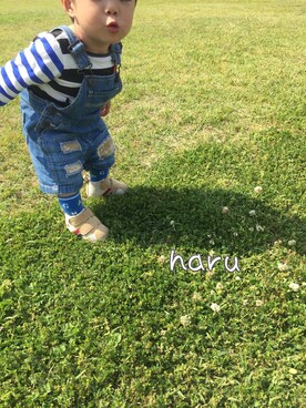 「ドラフトGAP」｜「アイテム（サロペット/オーバーオール）」を使った、haruぼうさん（キッズ・80cm）の夏コーディネート