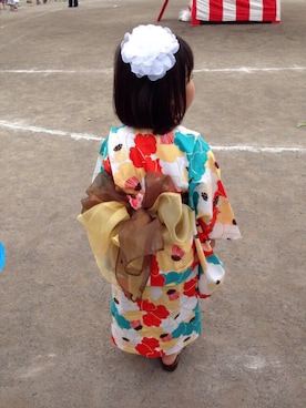 「帯」｜「アイテム（その他）」を使った、エリんさん（キッズ・110cm）の夏コーディネート