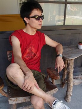 「Hush Puppies（ハッシュパピー）のアイテム（腕時計）」を使った、Sean Changさん（メンズ・174cm）の冬コーディネート