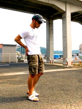 「430（フォーサーティ）のアイテム（トップス）」を使った、シンさん（メンズ・168cm）の夏コーディネート