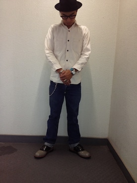 「アイテム（ウォレットチェーン）」を使った、kooooさん（メンズ・165cm）の秋コーディネート