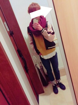「マスタード」｜「アイテム（その他アウター）」を使った、Shintoさん（メンズ・175cm）の冬コーディネート