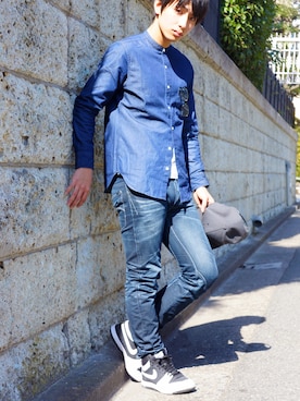 「G-STAR RAW（ジースターロゥ）のアイテム（キャップ）」を使った、sumingさん（メンズ・181cm）の冬コーディネート