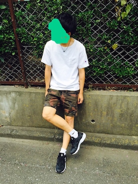 「JOEY FACTORY（ジョーイファクトリー）のアイテム（パンツ）」を使った、まるけすさん（メンズ・171cm）の夏コーディネート