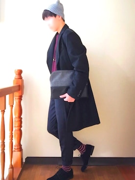 「アイテム（チェスターコート）」を使った、Ryuさん（メンズ・176cm・10代）の秋コーディネート