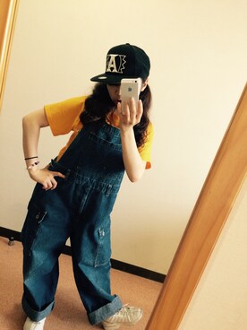 「Abercrombie&Fitch（アバークロンビーアンドフィッチ）のアイテム（キャップ）」を使った、まりなさん（レディース・148cm）の夏コーディネート