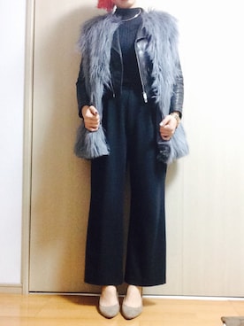 「DHOLIC（ディーホリック）のアイテム（その他アウター）」を使った、あかねさん（レディース・161cm）の冬コーディネート