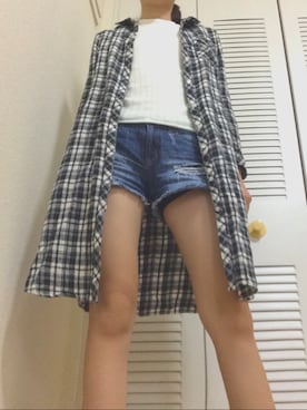 「ANAP（アナップ）のアイテム（シャツワンピース）」を使った、FuwaMowaさん（レディース・168cm）の秋コーディネート