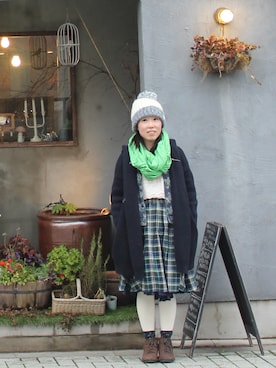 「blue」｜「アイテム（スタジャン）」を使った、pakchoyさん（レディース・152cm）の春コーディネート