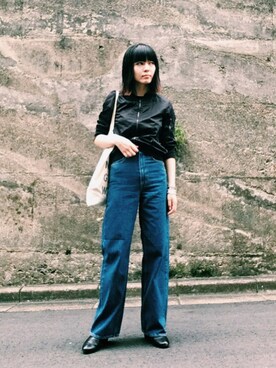 「MACPHEE（マカフィー）のアイテム（ブルゾン）」を使った、yuさん（レディース・161cm）の夏コーディネート