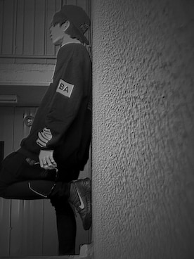 「streetsnap」｜「アイテム（スウェット）」を使った、maaamo.さん（メンズ・173cm）の冬コーディネート