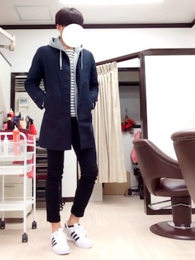 「アイテム（ステンカラーコート）」を使った、MATSUさん（メンズ・179cm・10代）の秋コーディネート