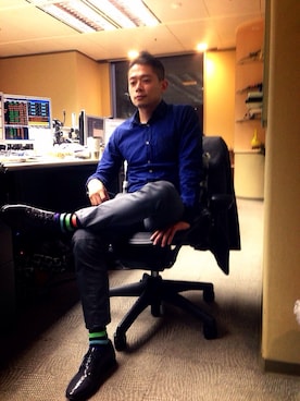 「TOPMAN（トップマン）のアイテム（レッグウェア）」を使った、Julian Taiさん（メンズ・174cm）の春コーディネート