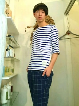 「EFFECTEN（エフェクテン）のアイテム（パンツ）」を使った、Kazuma Terasawaさん（メンズ・180cm）の春コーディネート