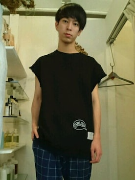 「EFFECTEN（エフェクテン）のアイテム（パンツ）」を使った、Kazuma Terasawaさん（メンズ・180cm）の春コーディネート
