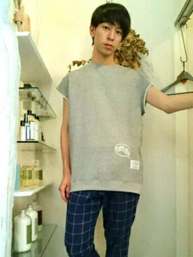 「EFFECTEN（エフェクテン）のアイテム（パンツ）」を使った、Kazuma Terasawaさん（メンズ・180cm）の春コーディネート