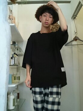 「EFFECTEN（エフェクテン）のアイテム（帽子）」を使った、Kazuma Terasawaさん（メンズ・180cm）の春コーディネート