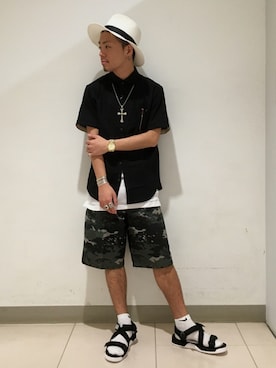 「ラトルトラップ」｜「アイテム（帽子）」を使った、miura yotaさん（メンズ・170cm）の夏コーディネート