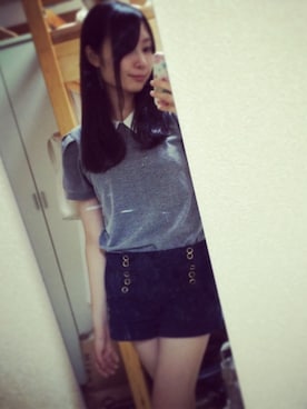 「ロングピアス」｜「アイテム（アクセサリー）」を使った、Fさん（レディース・160cm）の秋コーディネート