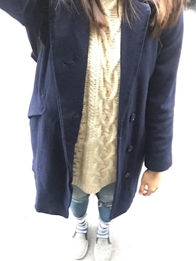 「大衣外套」｜Amandaさん（レディース・168cm）の冬コーディネート