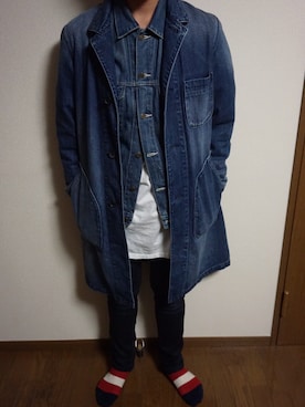 「アイテム（ステンカラーコート）」を使った、橋本 晃さん（メンズ・174cm・10代）の冬コーディネート